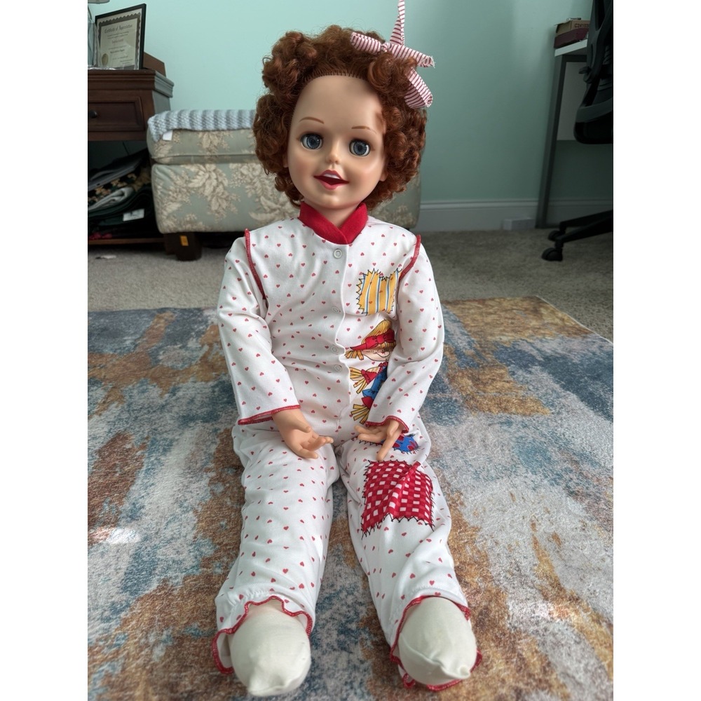 Vintage 1989 Playmates Jill Soft Body 32" Doll Toy Plush Red Short Curly Hair